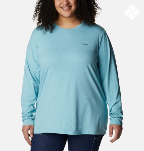 Women's Columbia Sun Trek Long Sleeve T Shirts Turquoise | Plus Size CA-SA685